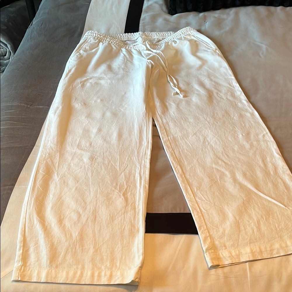 White Drawstring Lounge Pants